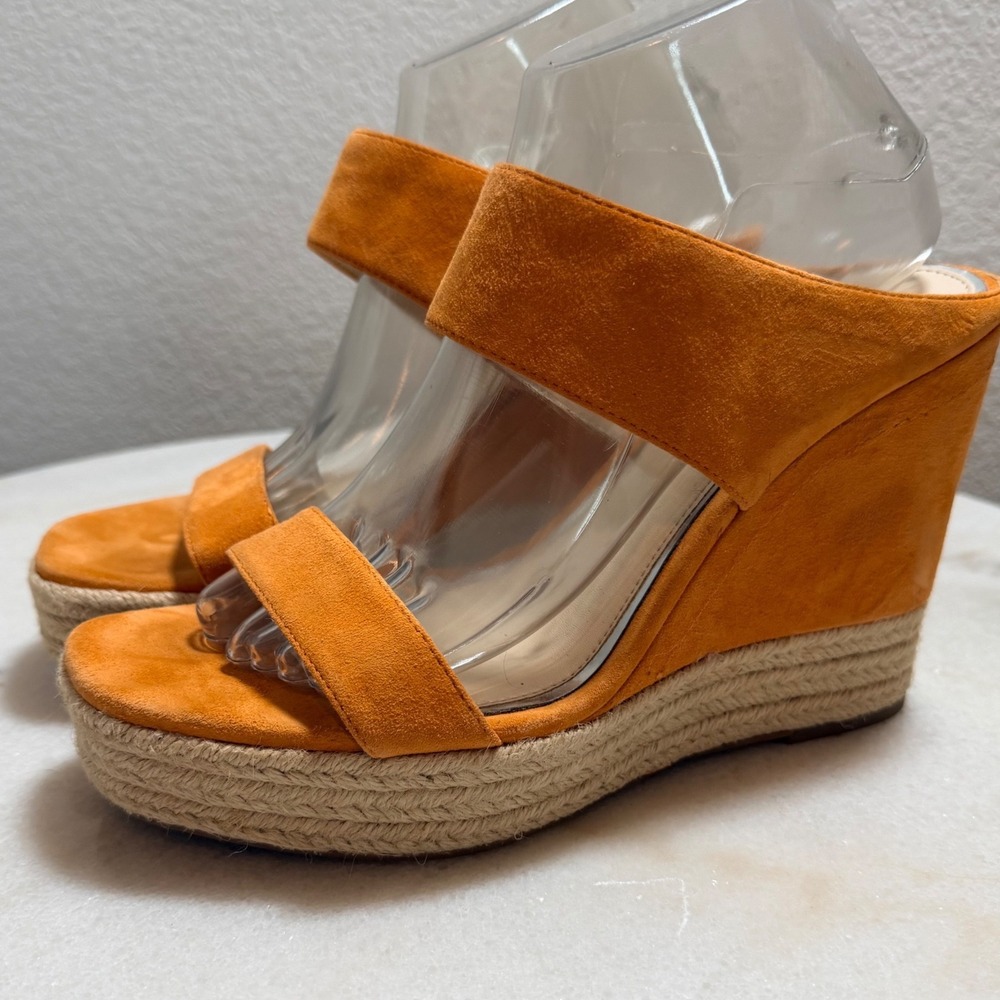 Jessica Simpson Siera Orange‎ Suede Espadrille Wedge Sandals JS-SIERA Womens 9M